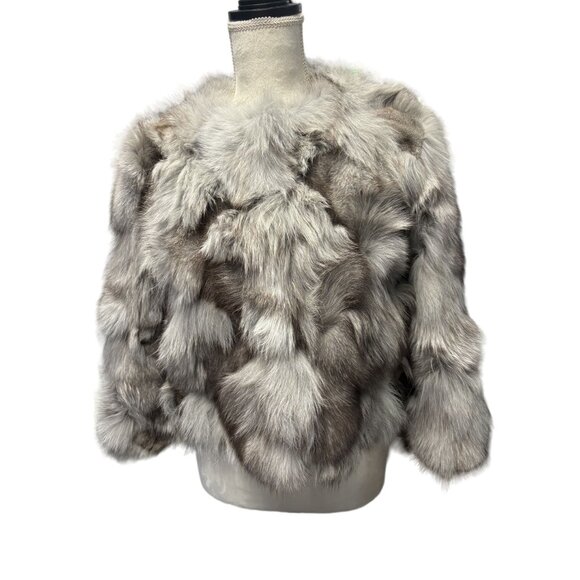 Grey Fox Fur Women's Jacket Size S - Picture 7 of 8